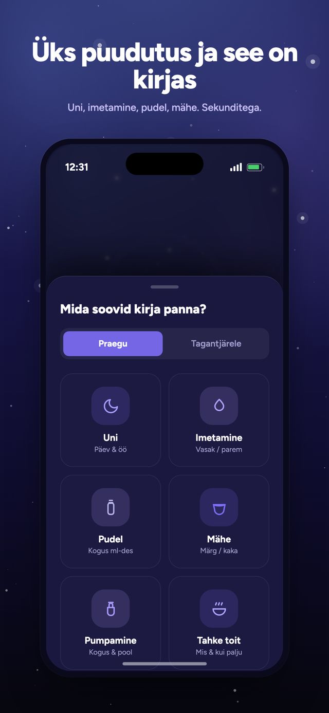 Moonsleepi rakenduse ekraan 2 / 6