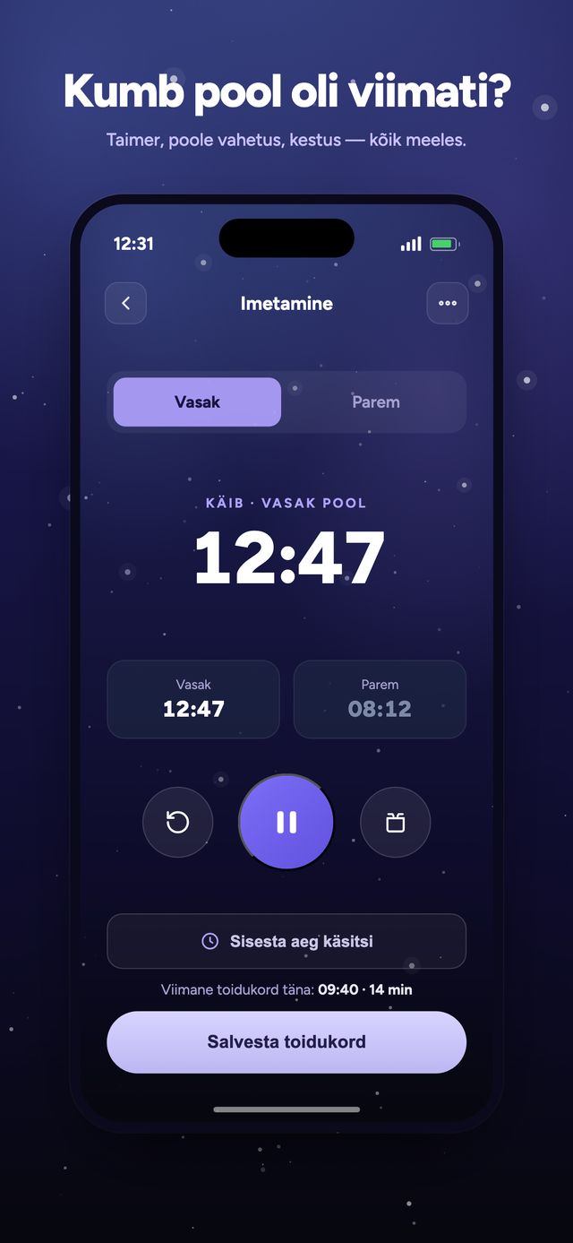 Moonsleepi rakenduse ekraan 3 / 6