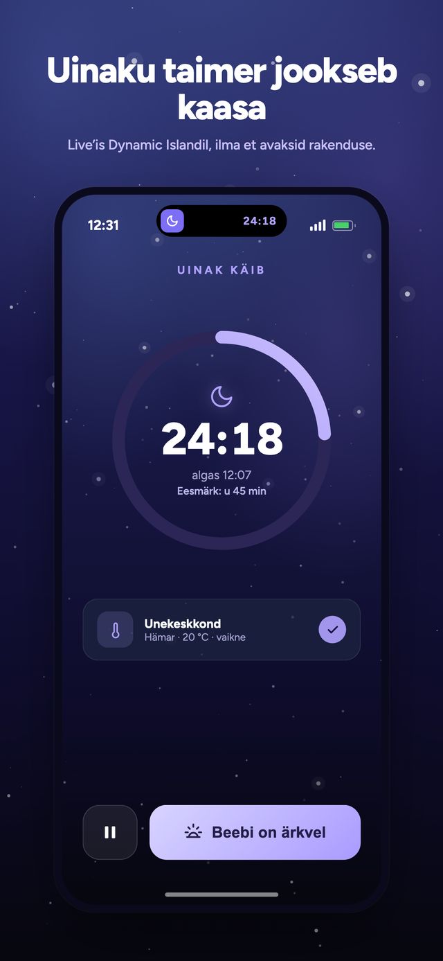 Moonsleepi rakenduse ekraan 4 / 6
