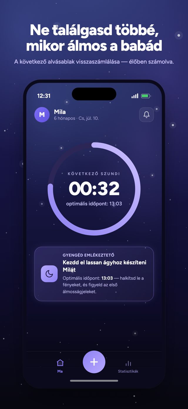 A Moonsleep app 1. képernyője a 6-ból