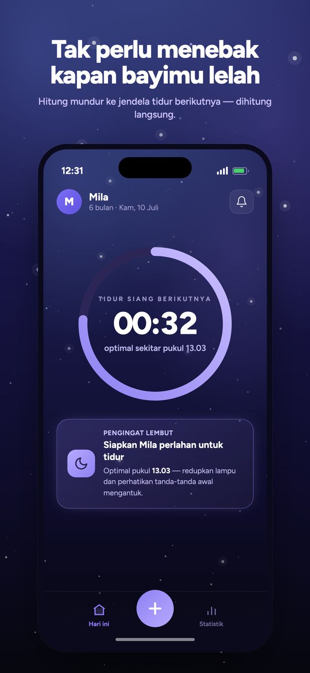 Layar aplikasi Moonsleep 1 dari 6