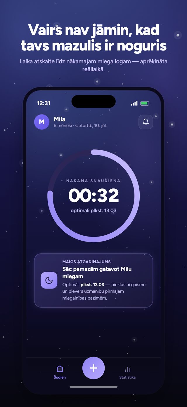 Moonsleep lietotnes ekrāns 1 no 6