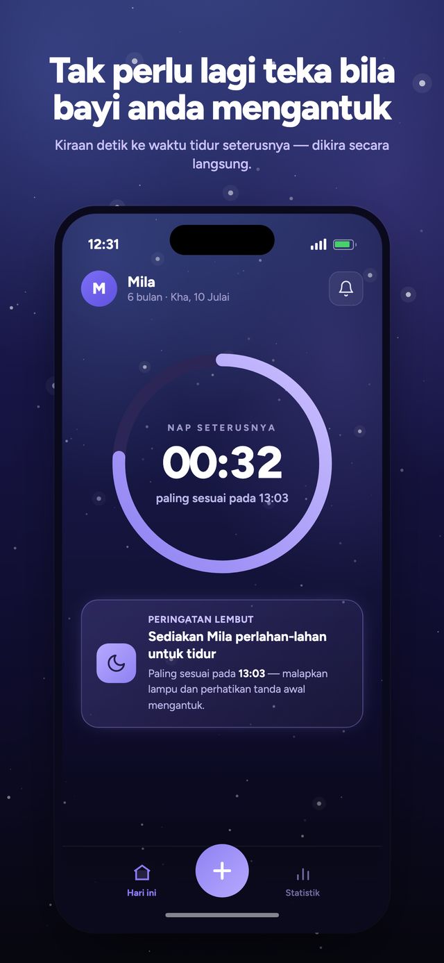 Skrin aplikasi Moonsleep 1 daripada 6